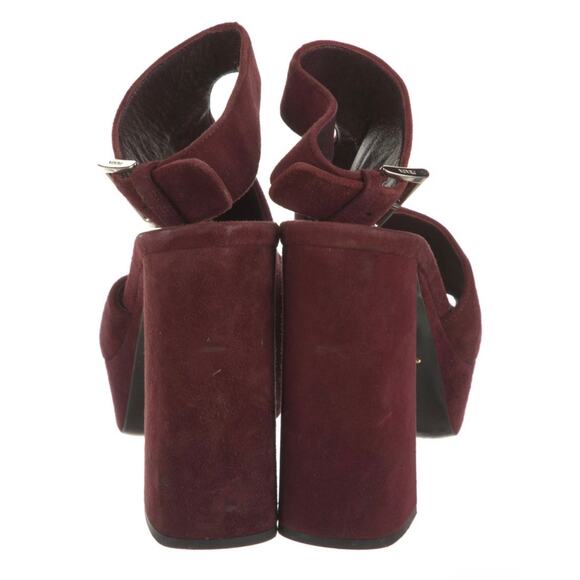 Prada Burgundy Suede Heels - Picture 4 of 5